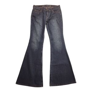 Old Navy Women's Wide Flair Dark Wash Denim Blue Jeans Size 4